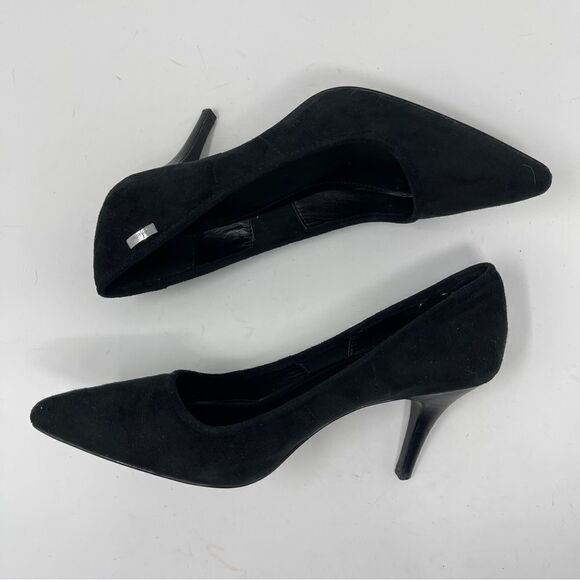 Calvin Klein Shoes Pumps Nitza Black Suede Women's Size 7.5 Heel 3" - Picture 5 of 10